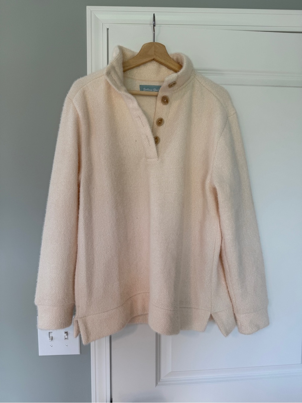 Cozy Button-Neck Women's Sweater/Shacket - Cream